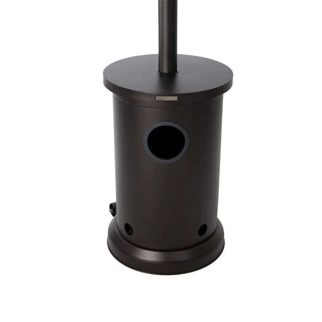 Mocha Finish Powder Coated Patio Heater with Permanent Table