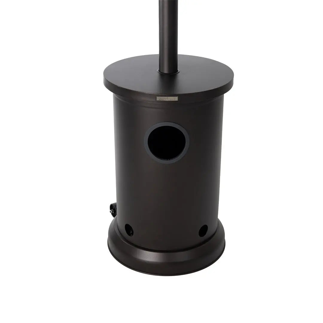 Mocha Finish Powder Coated Patio Heater with Permanent Table