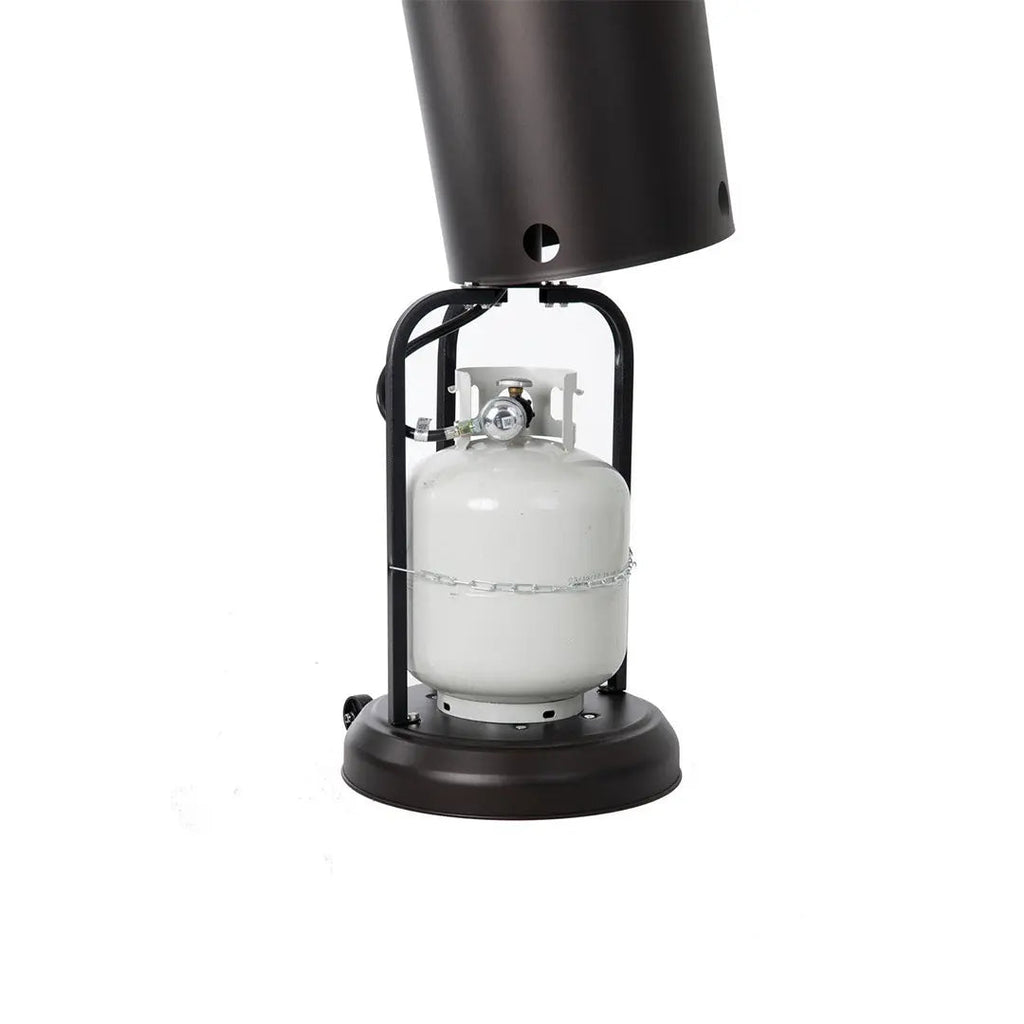 Mocha Finish Powder Coated Patio Heater with Permanent Table
