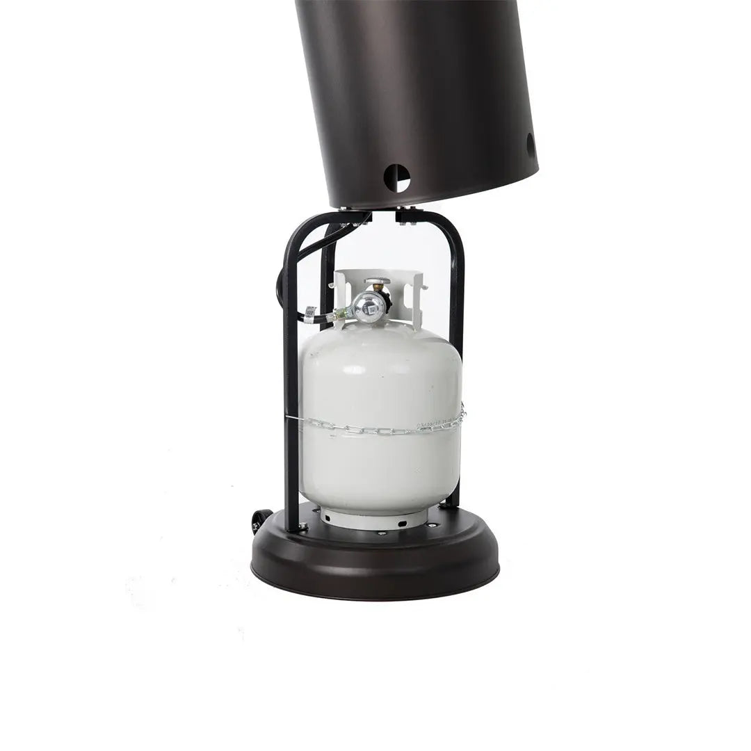 Mocha Finish Powder Coated Patio Heater with Permanent Table