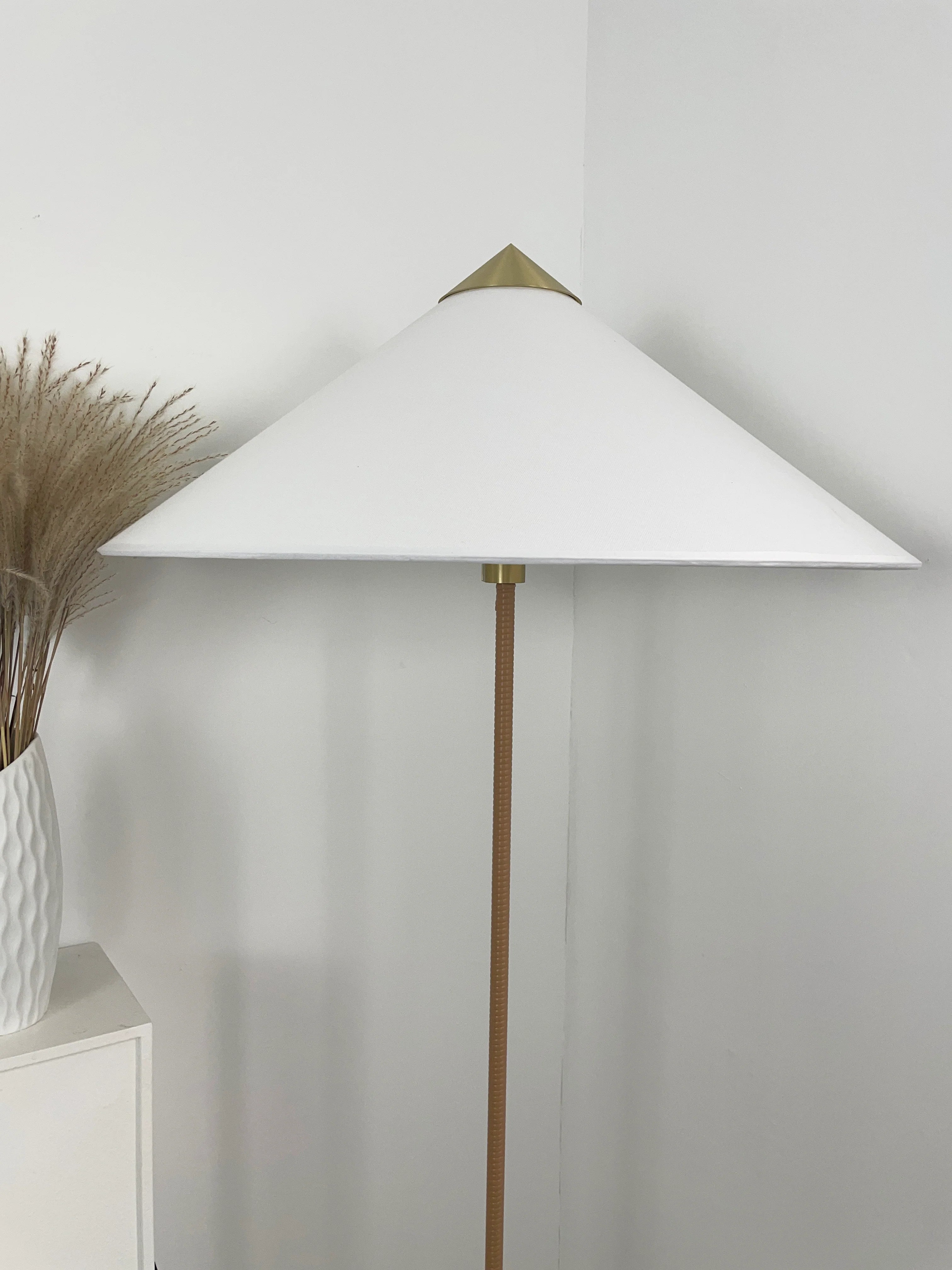 Sculptural Bamboo Hat Floor Lamp