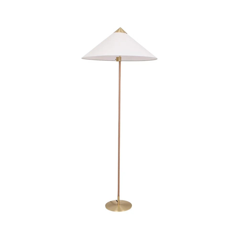 Sculptural Bamboo Hat Floor Lamp