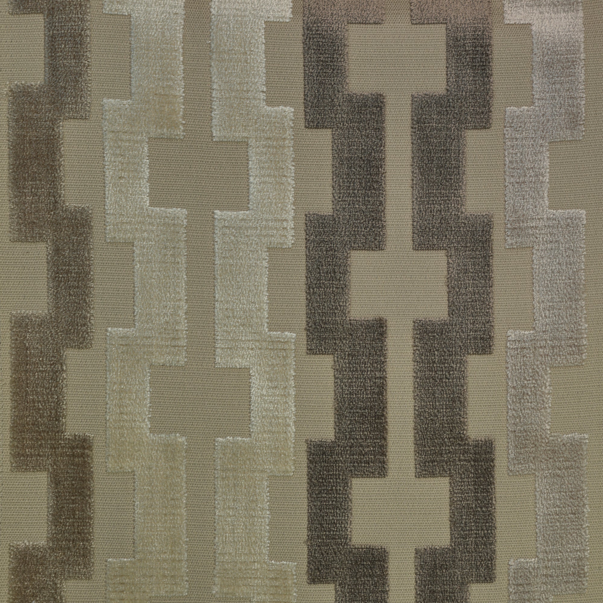 BARDOT - GEOMETRIC PATTERN CUT VELVET UPHOLSTERY FABRIC BY THE YARD