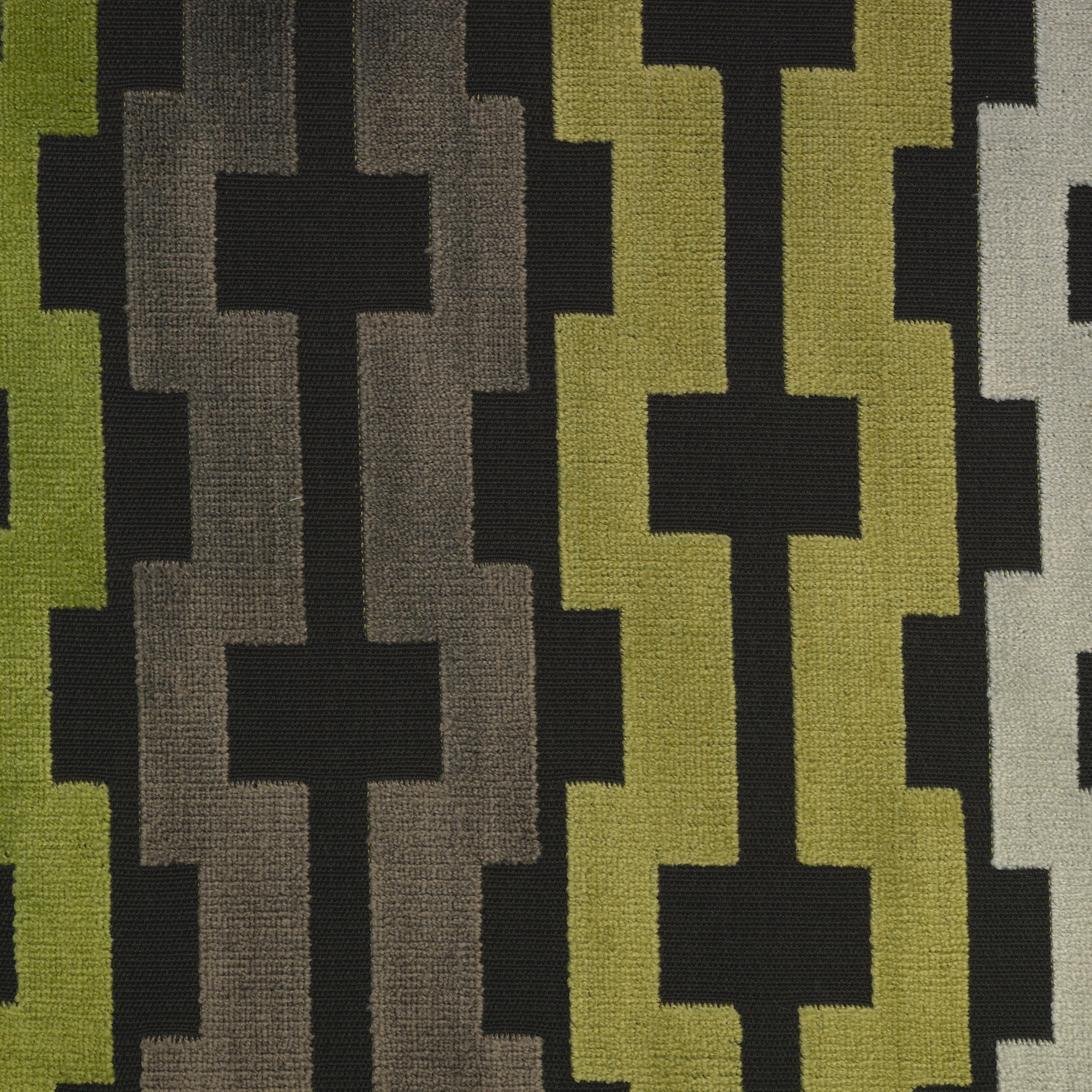 BARDOT - GEOMETRIC PATTERN CUT VELVET UPHOLSTERY FABRIC BY THE YARD