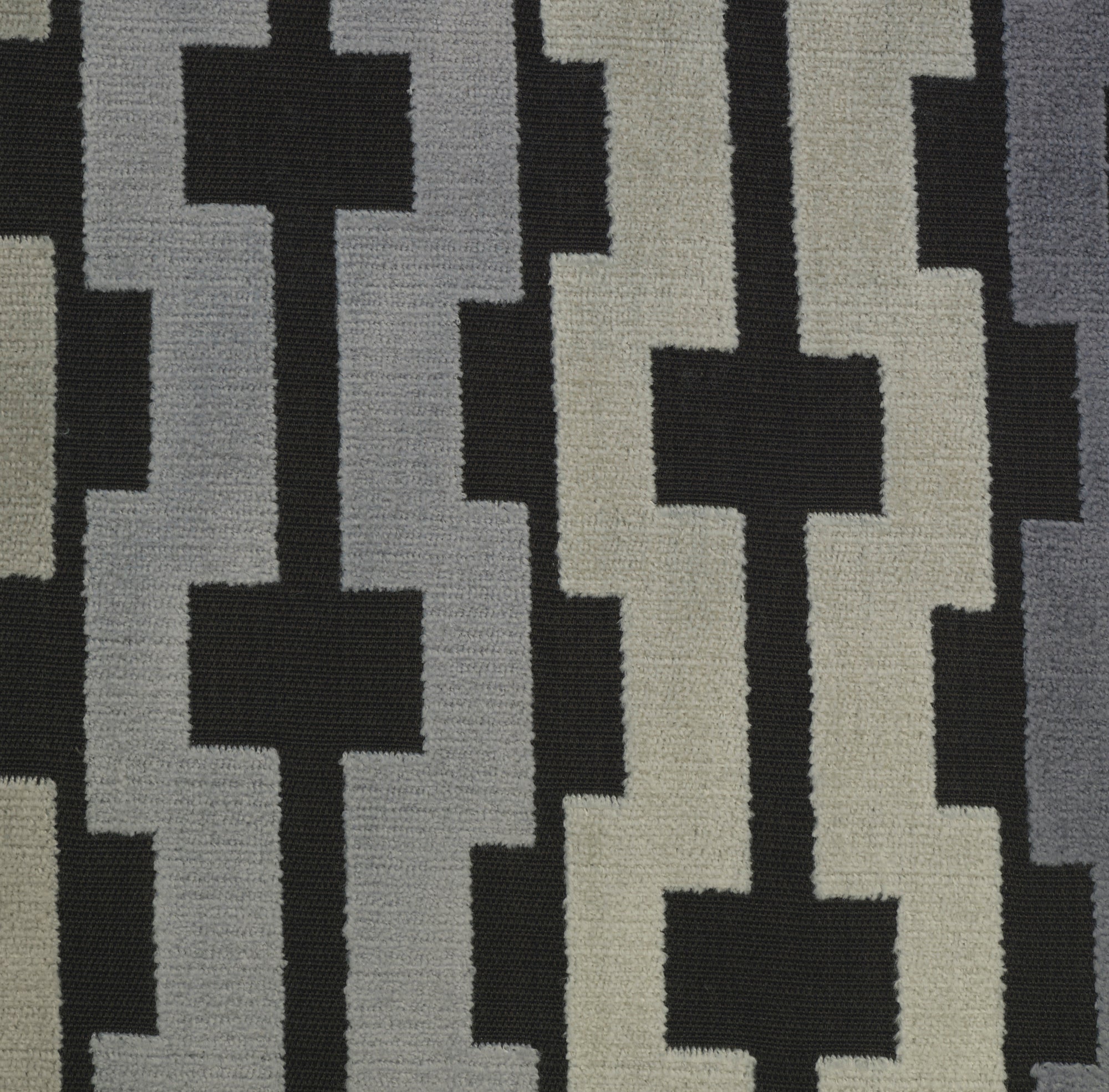 BARDOT - GEOMETRIC PATTERN CUT VELVET UPHOLSTERY FABRIC BY THE YARD
