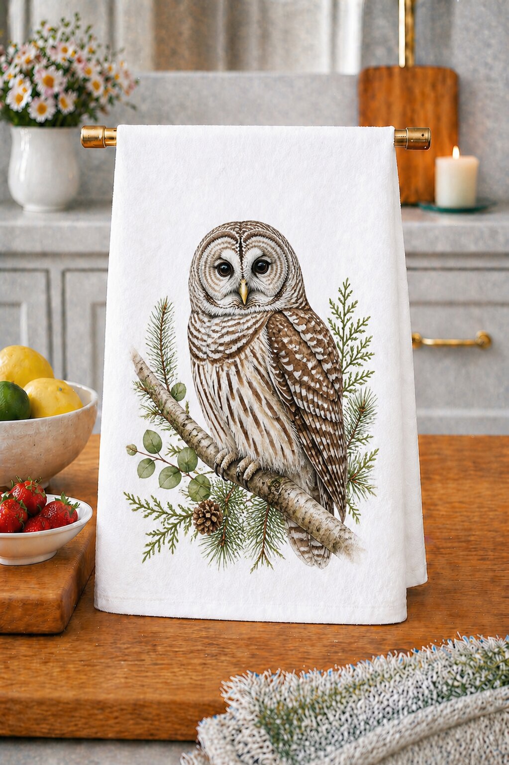Barred Owl Kitchen Towel