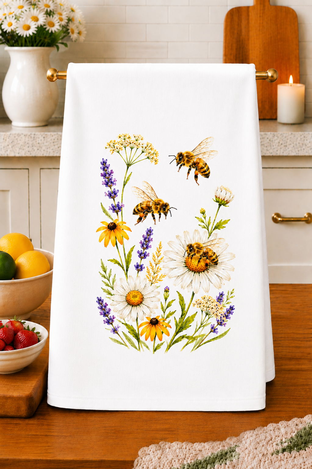 Bees & Wildflowers Kitchen Towel