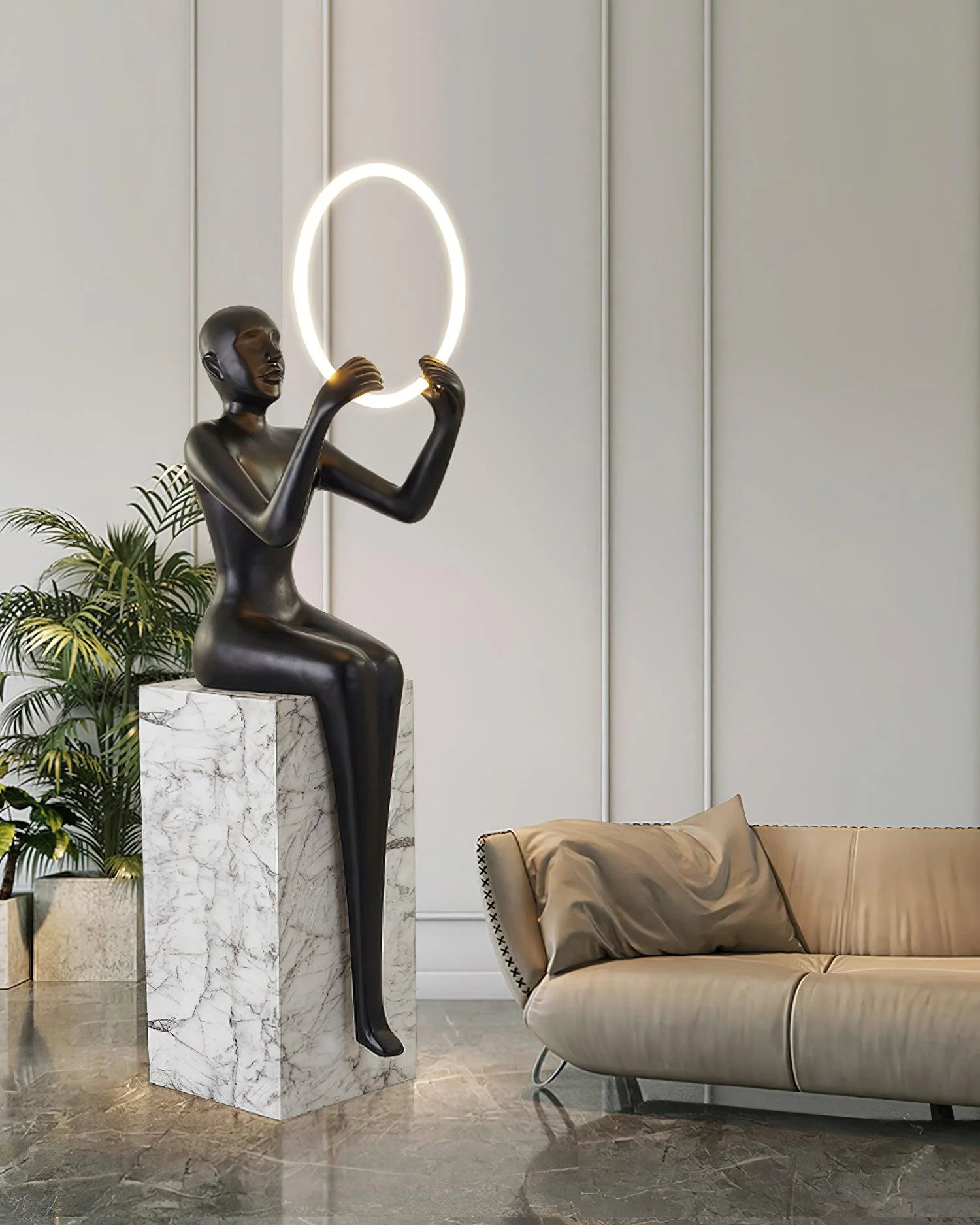 Bella Sitting Sculpture Floor Lamp