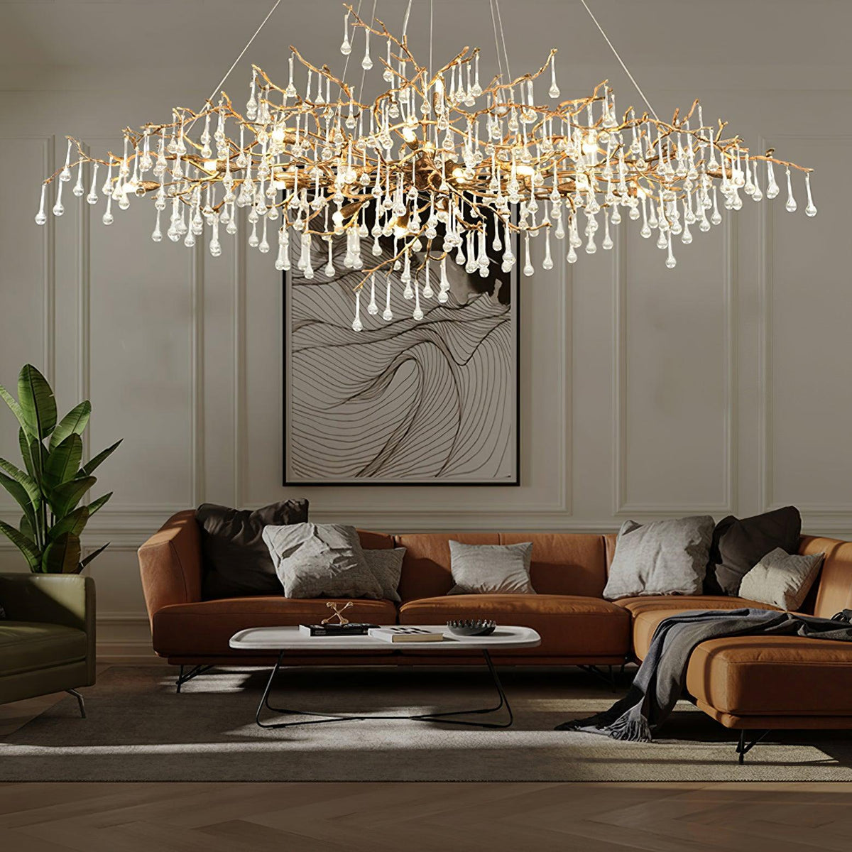 Tree Branch Bijou Crystal Drop Chandelier