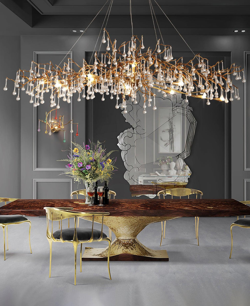 Tree Branch Bijou Crystal Drop Chandelier