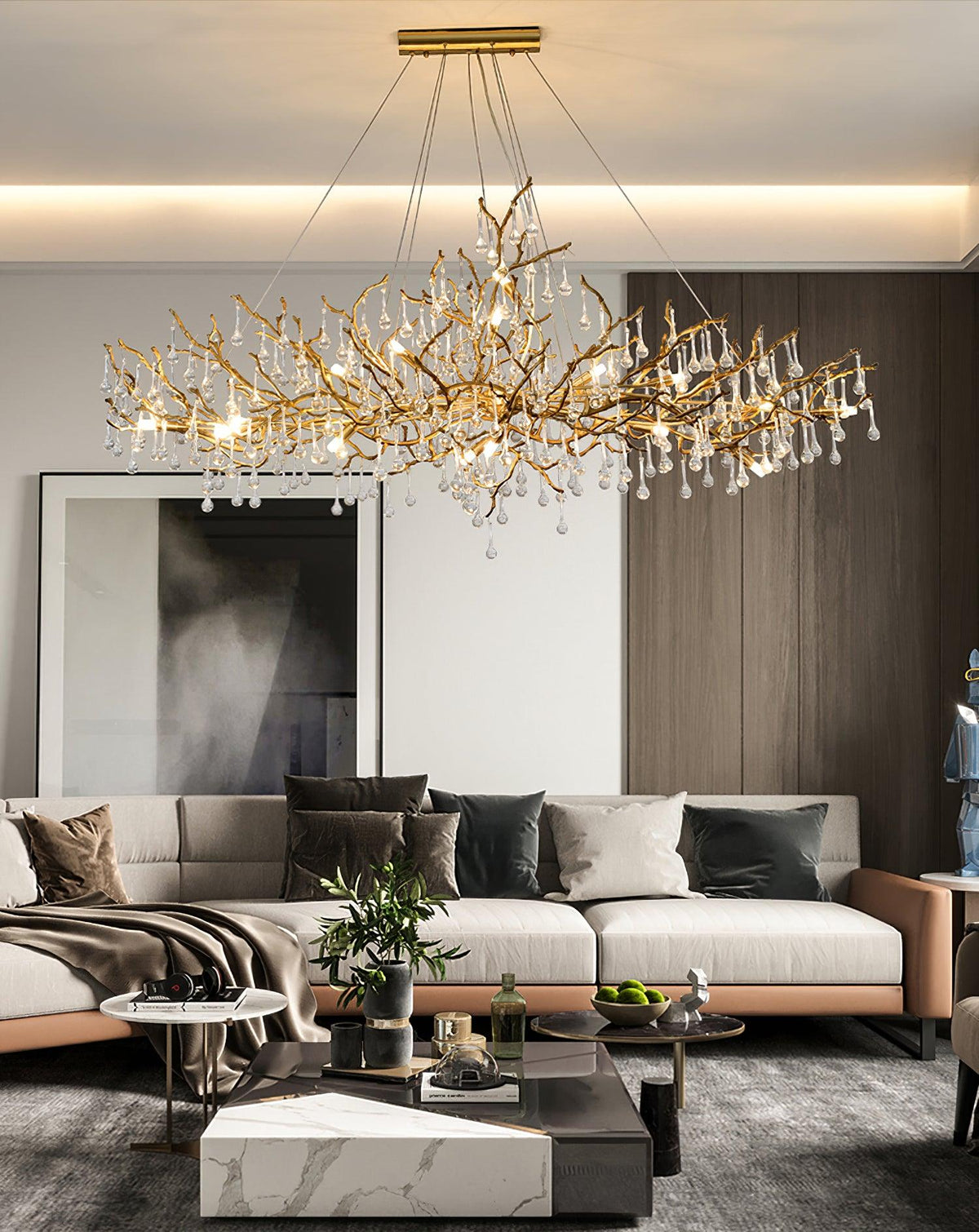 Tree Branch Bijou Crystal Drop Chandelier