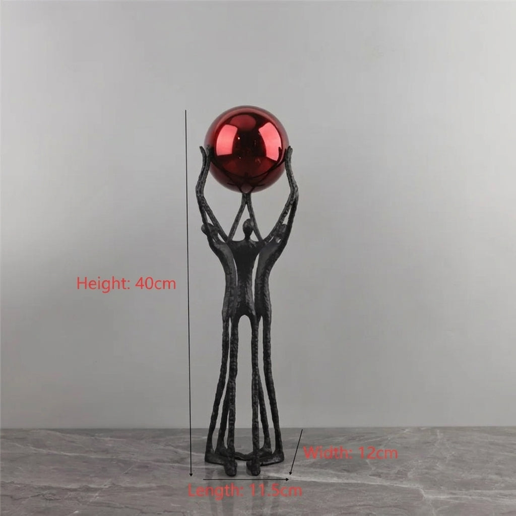 Orbital Iron Figure Sculpture