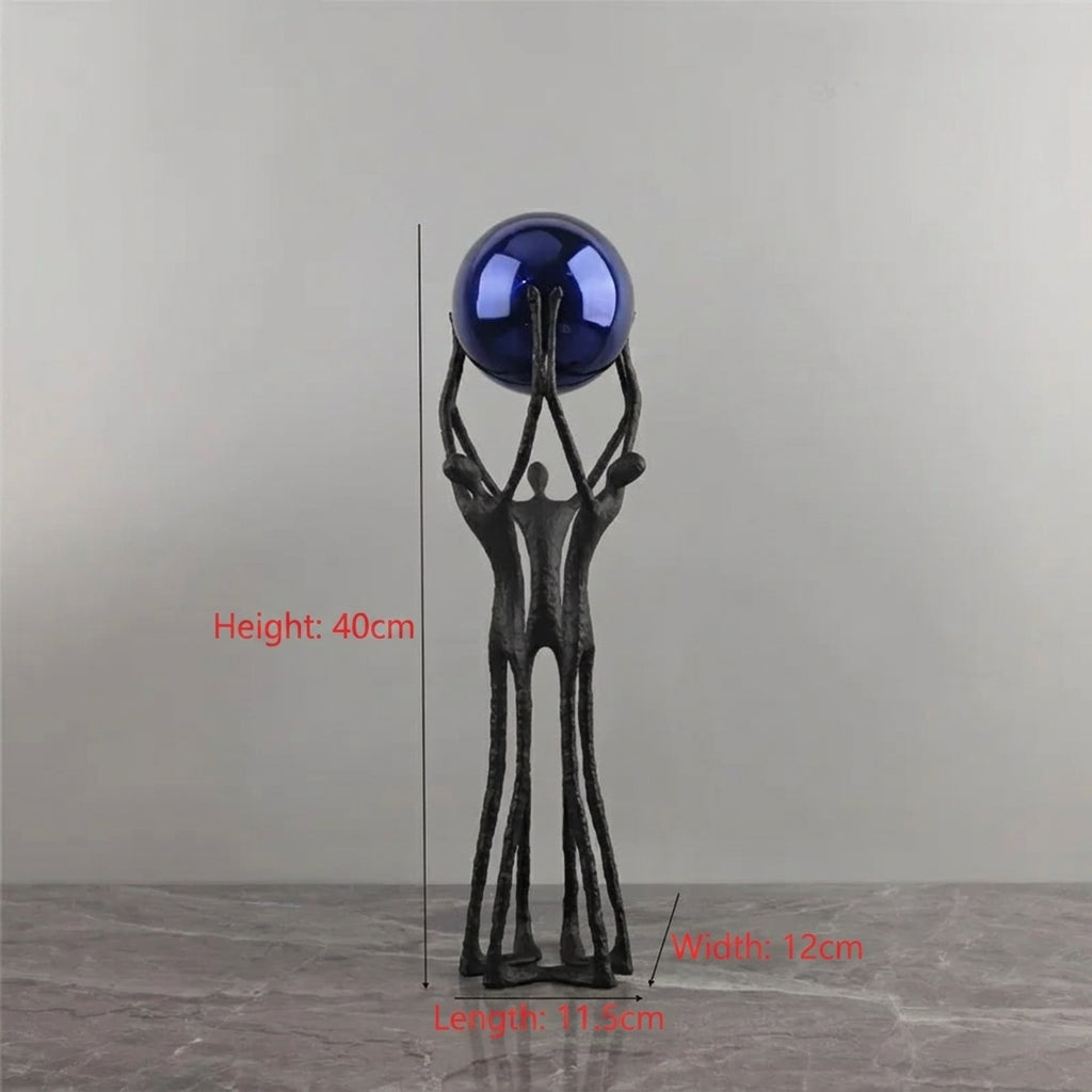 Orbital Iron Figure Sculpture