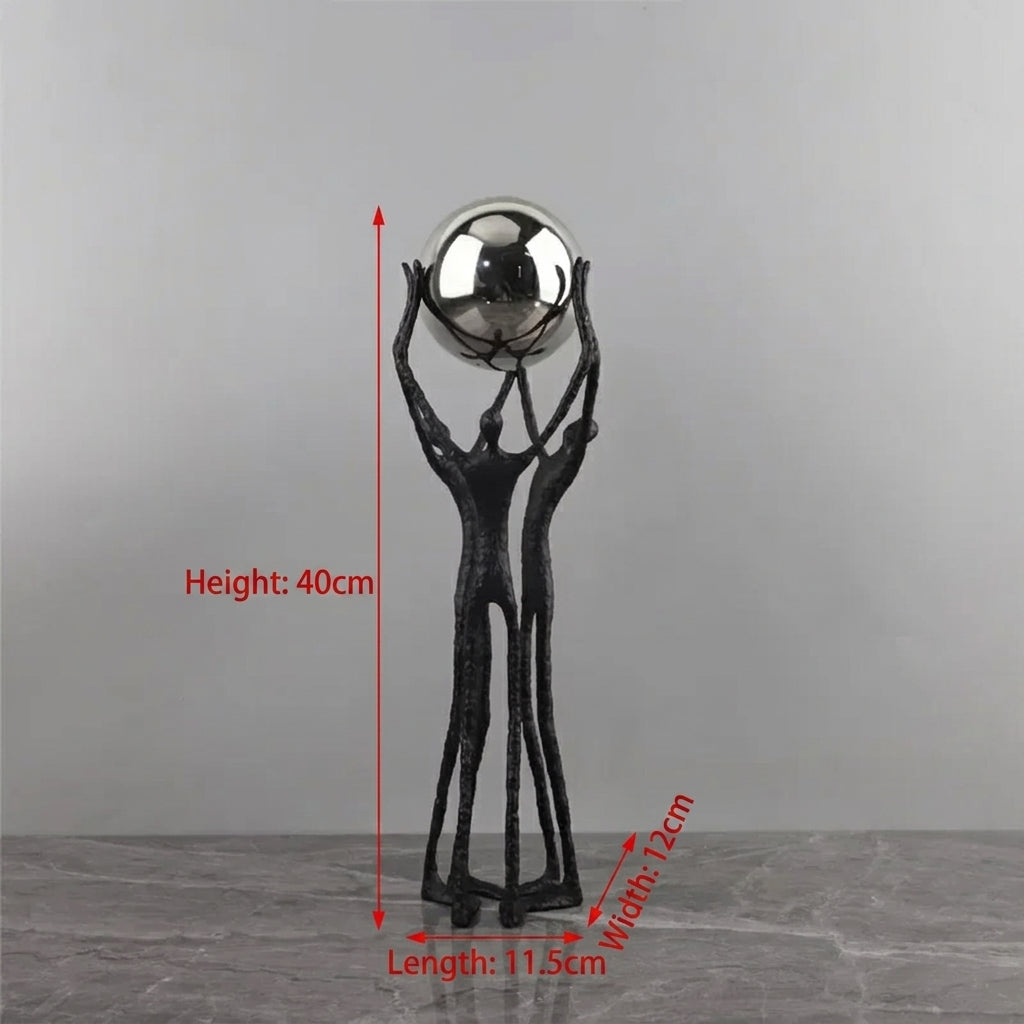 Orbital Iron Figure Sculpture