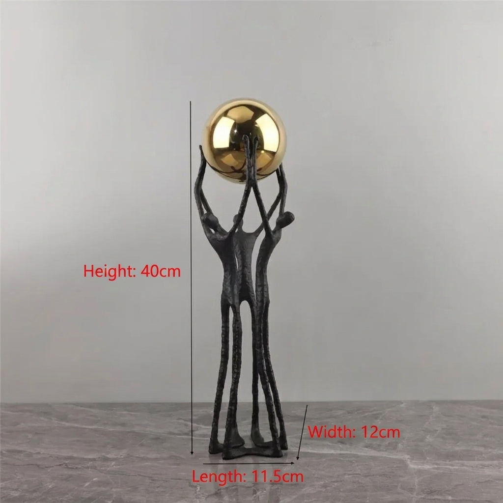 Orbital Iron Figure Sculpture