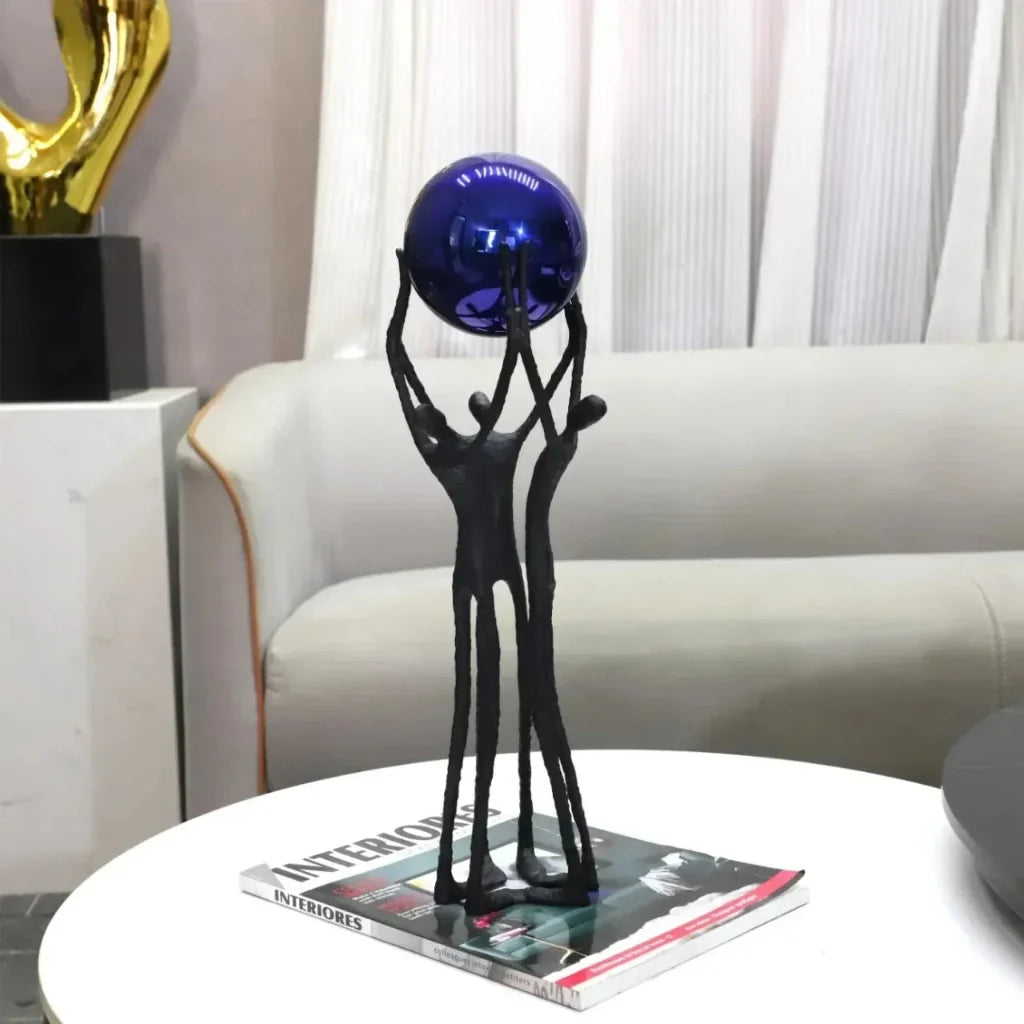 Orbital Iron Figure Sculpture