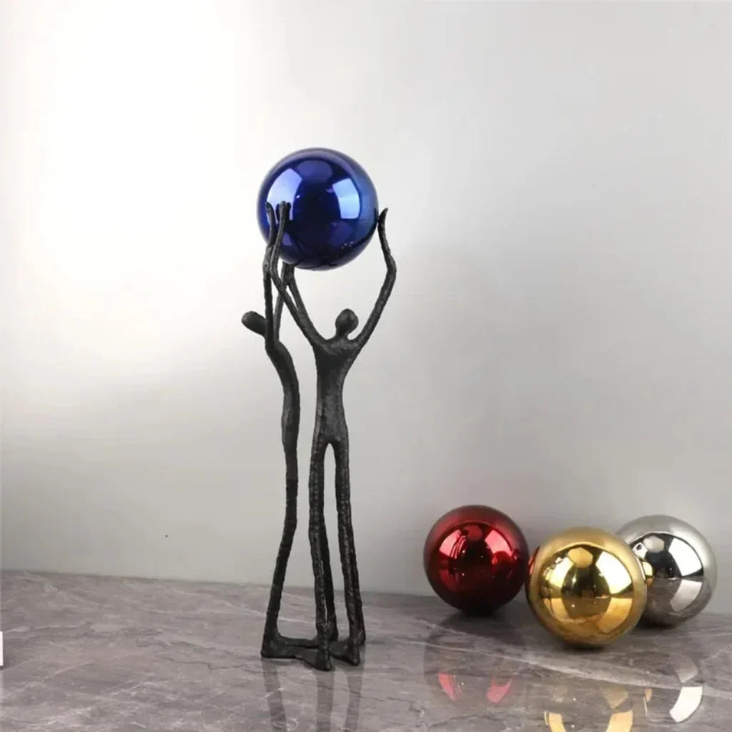 Orbital Iron Figure Sculpture