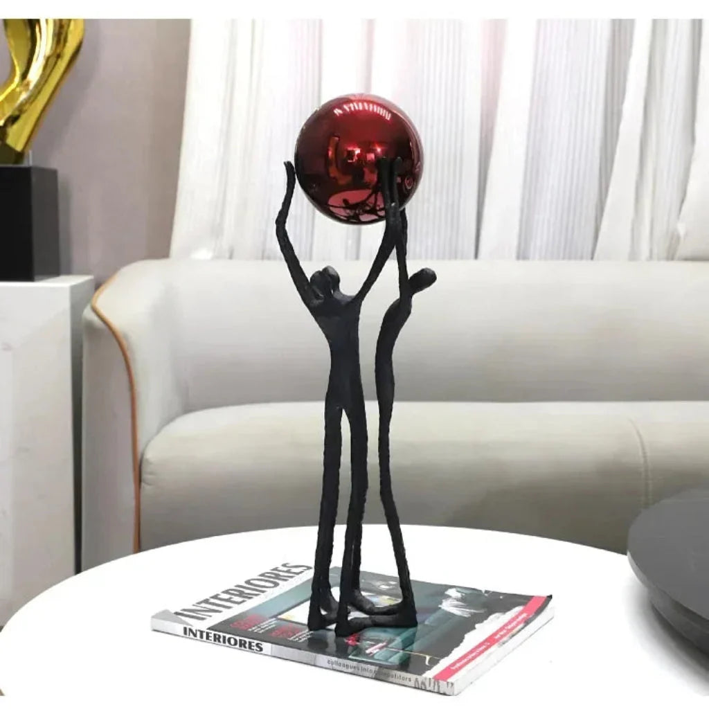 Orbital Iron Figure Sculpture