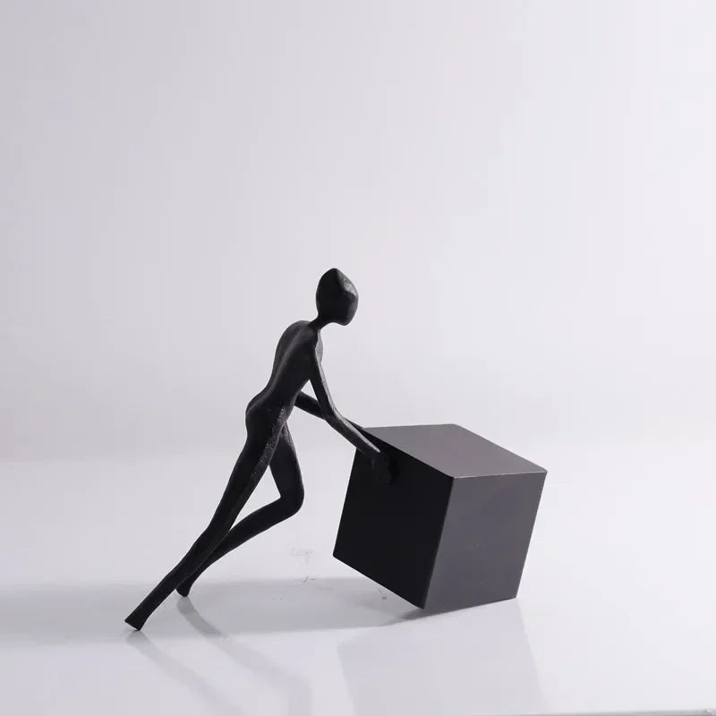 Black Matte Cube Sculpture