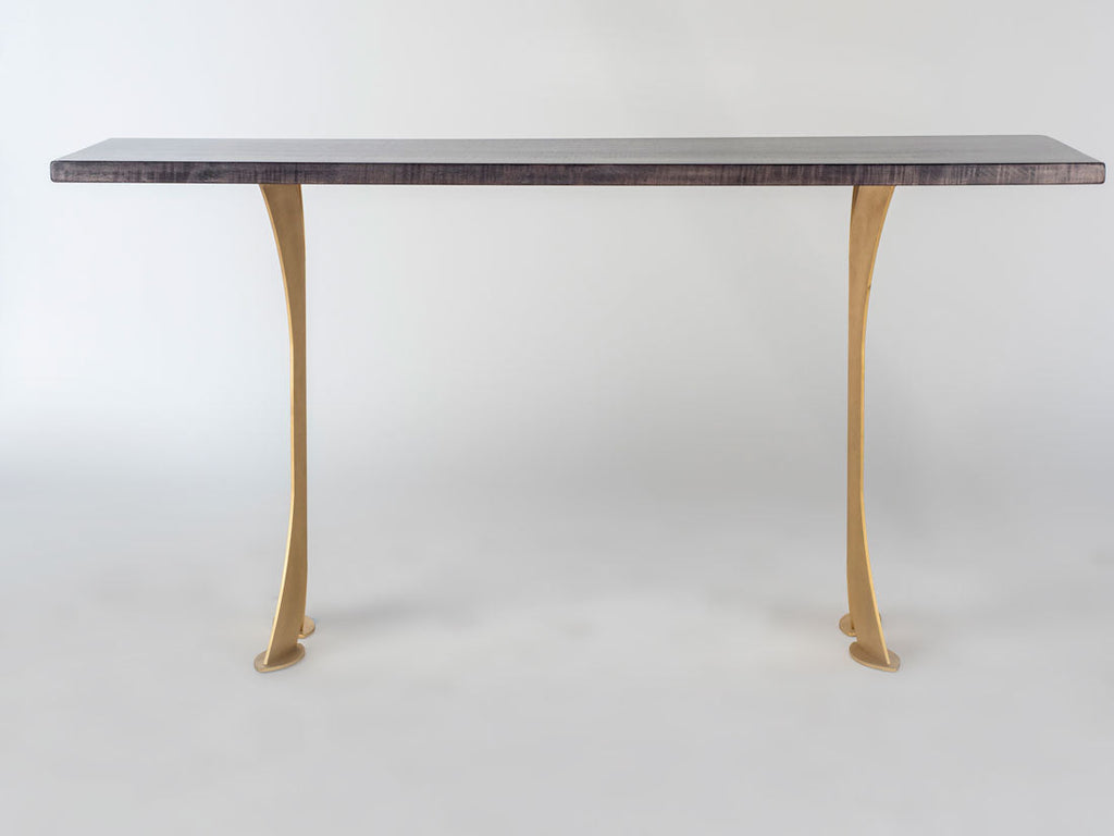 Split Leg Sofa Table (Black with gold legs)