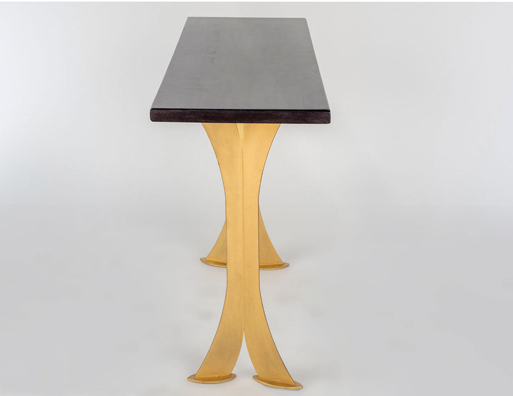 Split Leg Sofa Table (Black with gold legs)