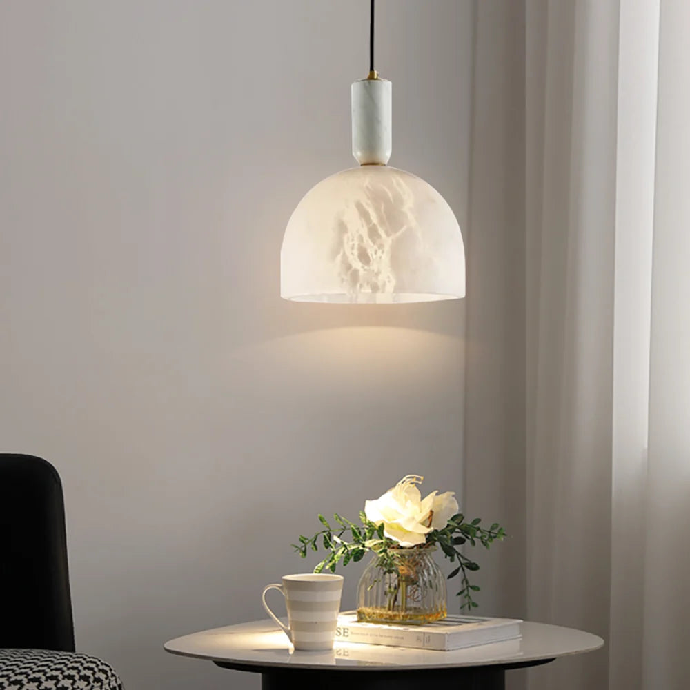 Brass & Alabaster Pendant Light