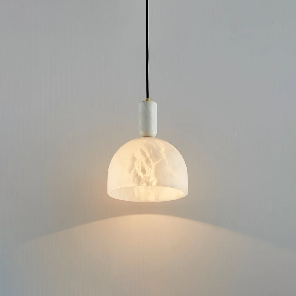 Brass & Alabaster Pendant Light