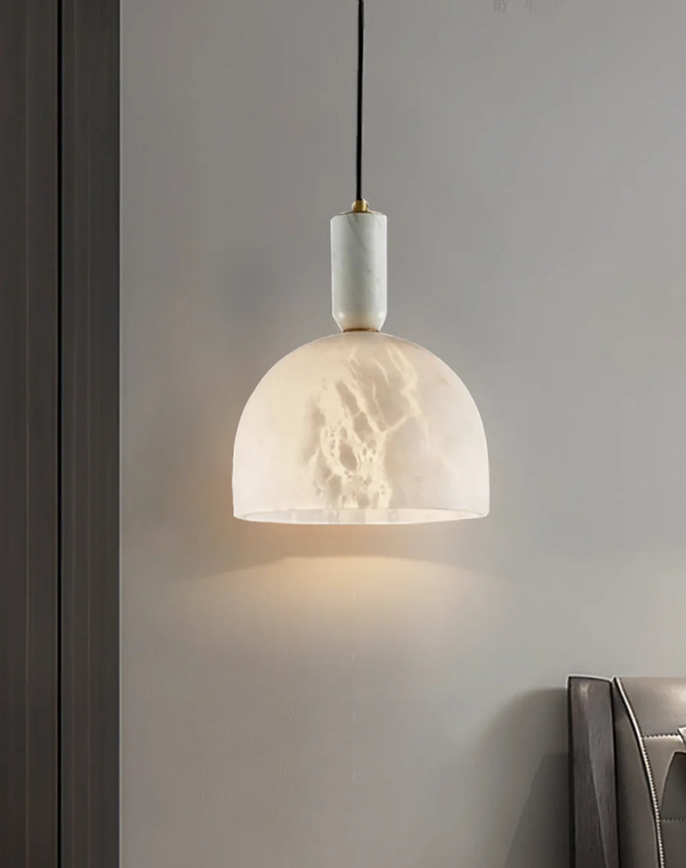 Brass & Alabaster Pendant Light