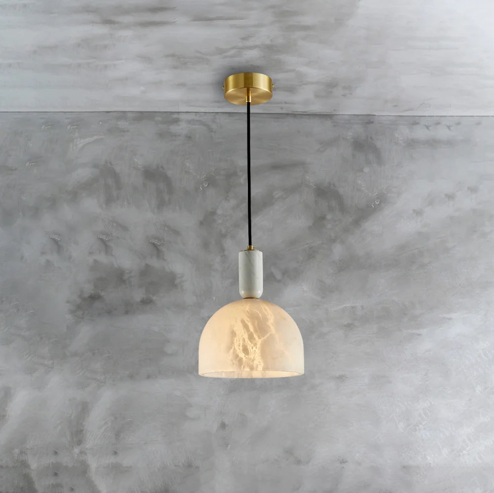 Brass & Alabaster Pendant Light