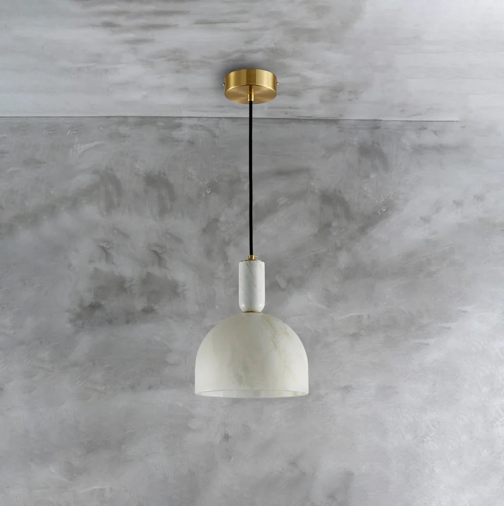 Brass & Alabaster Pendant Light