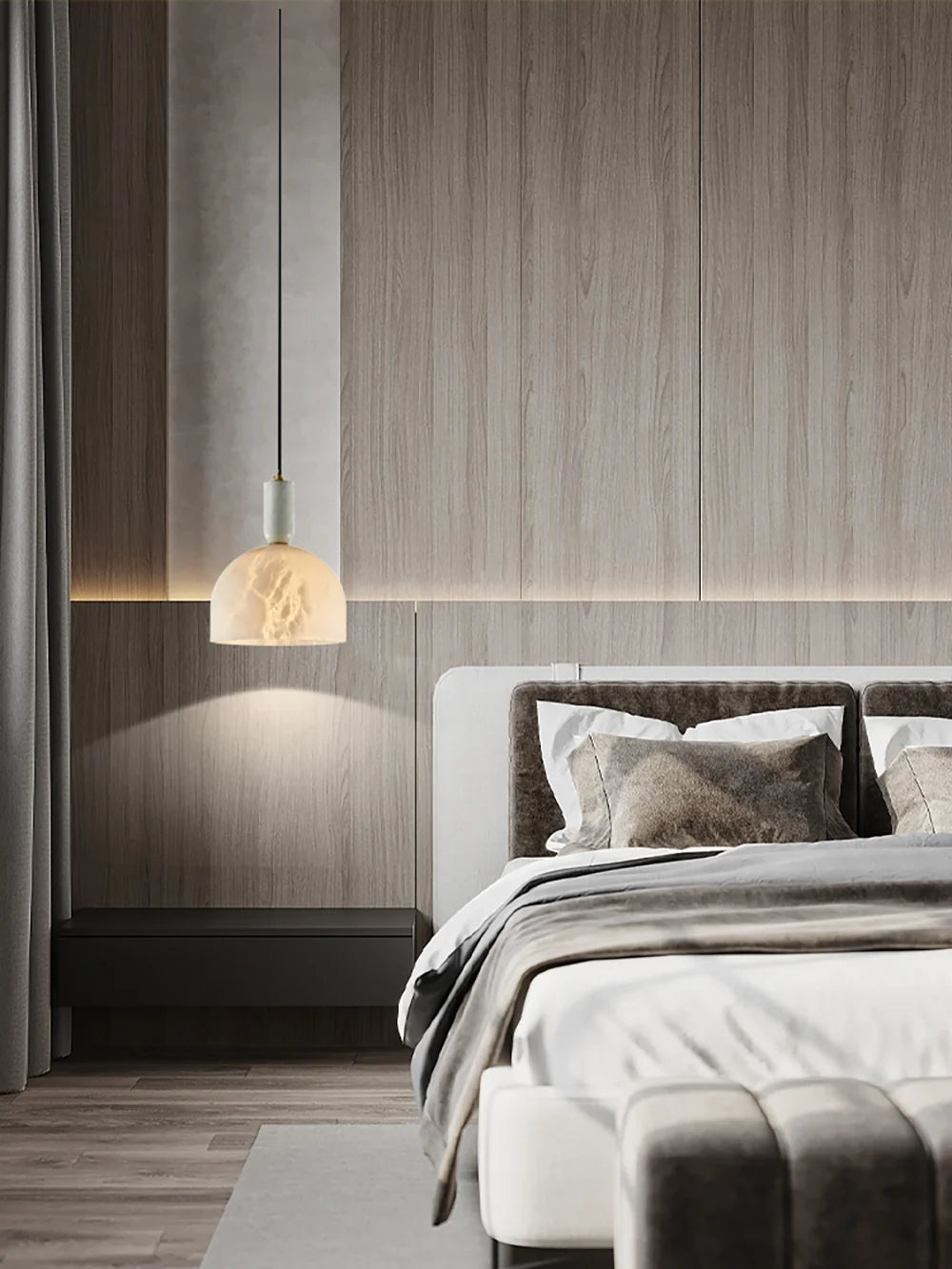 Brass & Alabaster Pendant Light