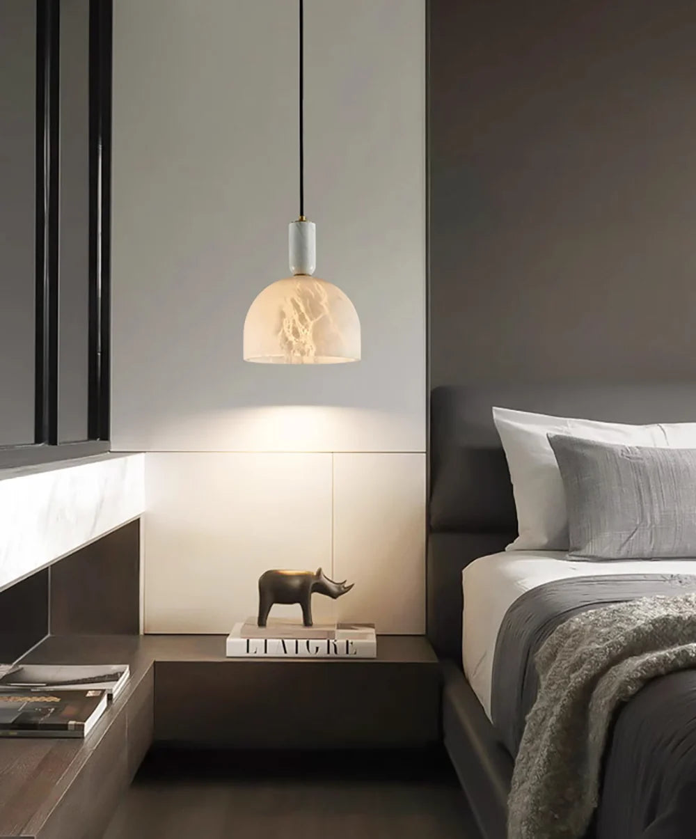 Brass & Alabaster Pendant Light