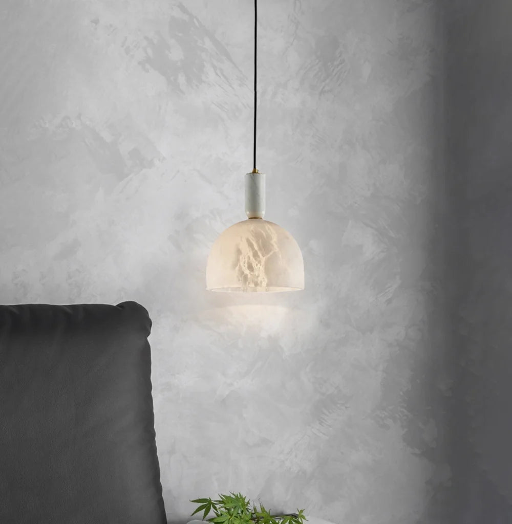 Brass & Alabaster Pendant Light