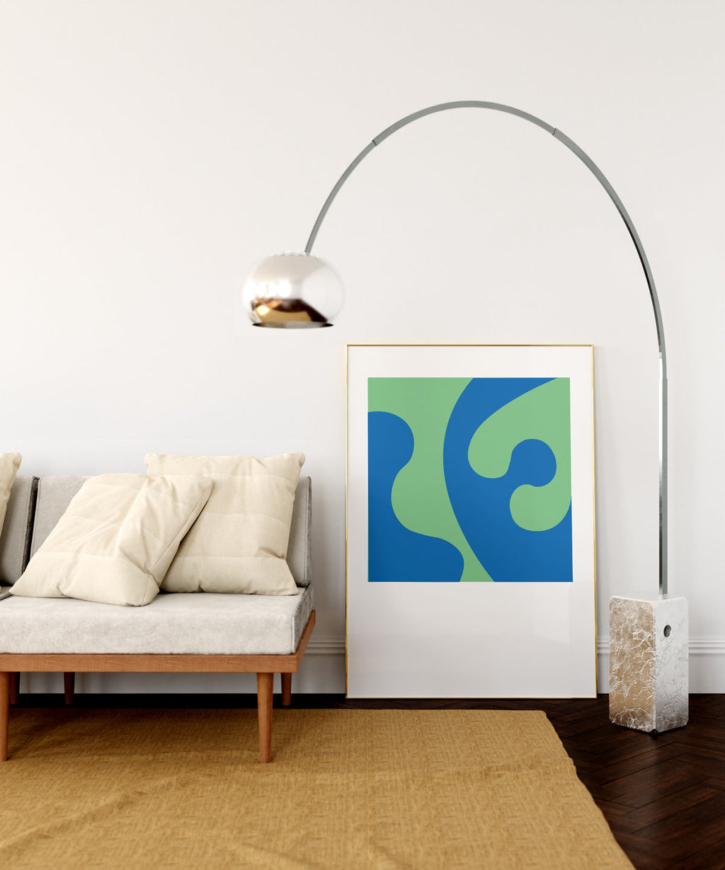 BLUE GREEN COLOR STUDY - Art Print by Holly McWhorter