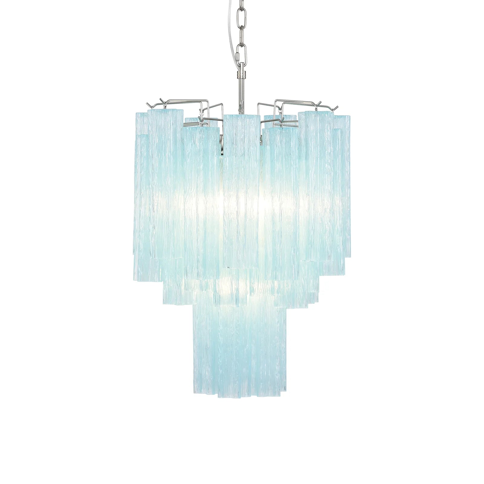 Blue Murano Glass Tube Chandelier