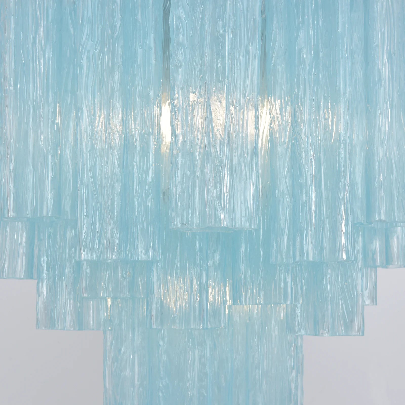 Blue Murano Glass Tube Chandelier