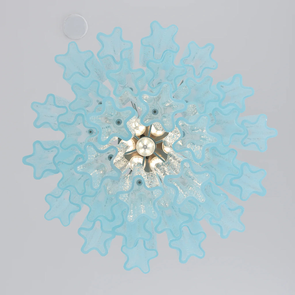 Blue Murano Glass Tube Chandelier