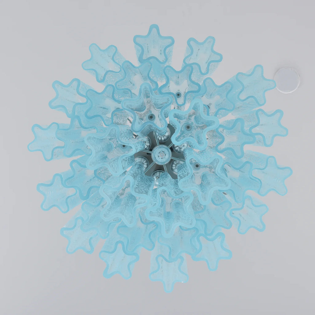 Blue Murano Glass Tube Chandelier