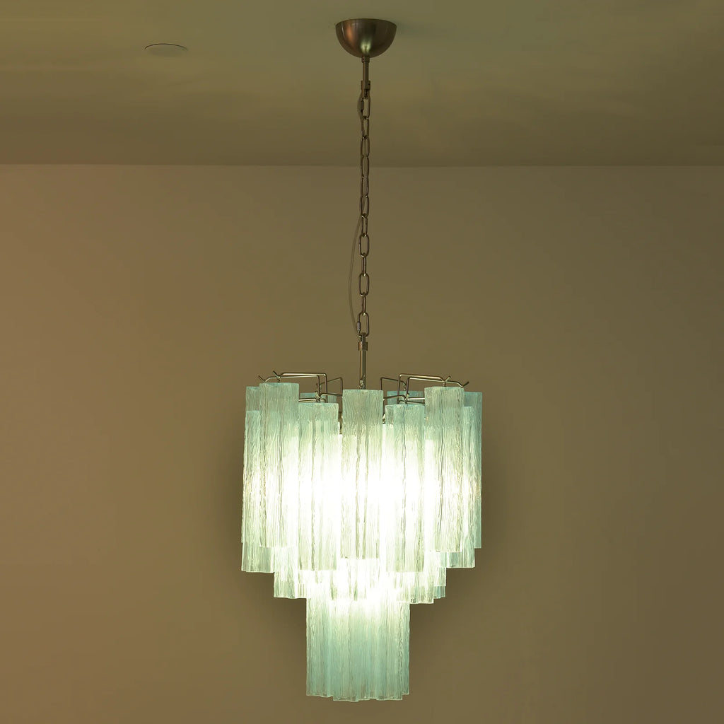 Blue Murano Glass Tube Chandelier