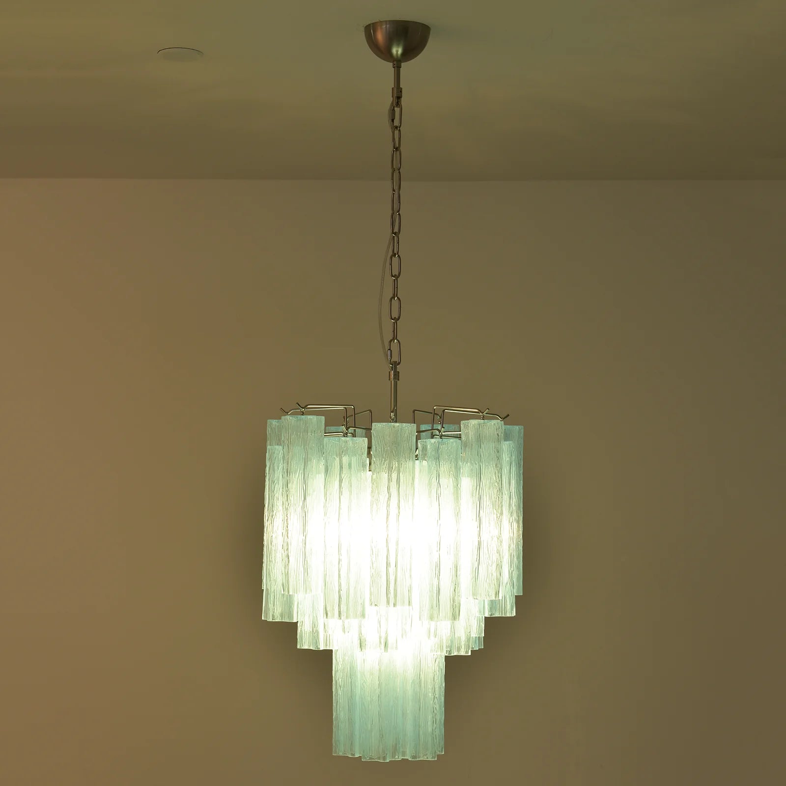 Blue Murano Glass Tube Chandelier