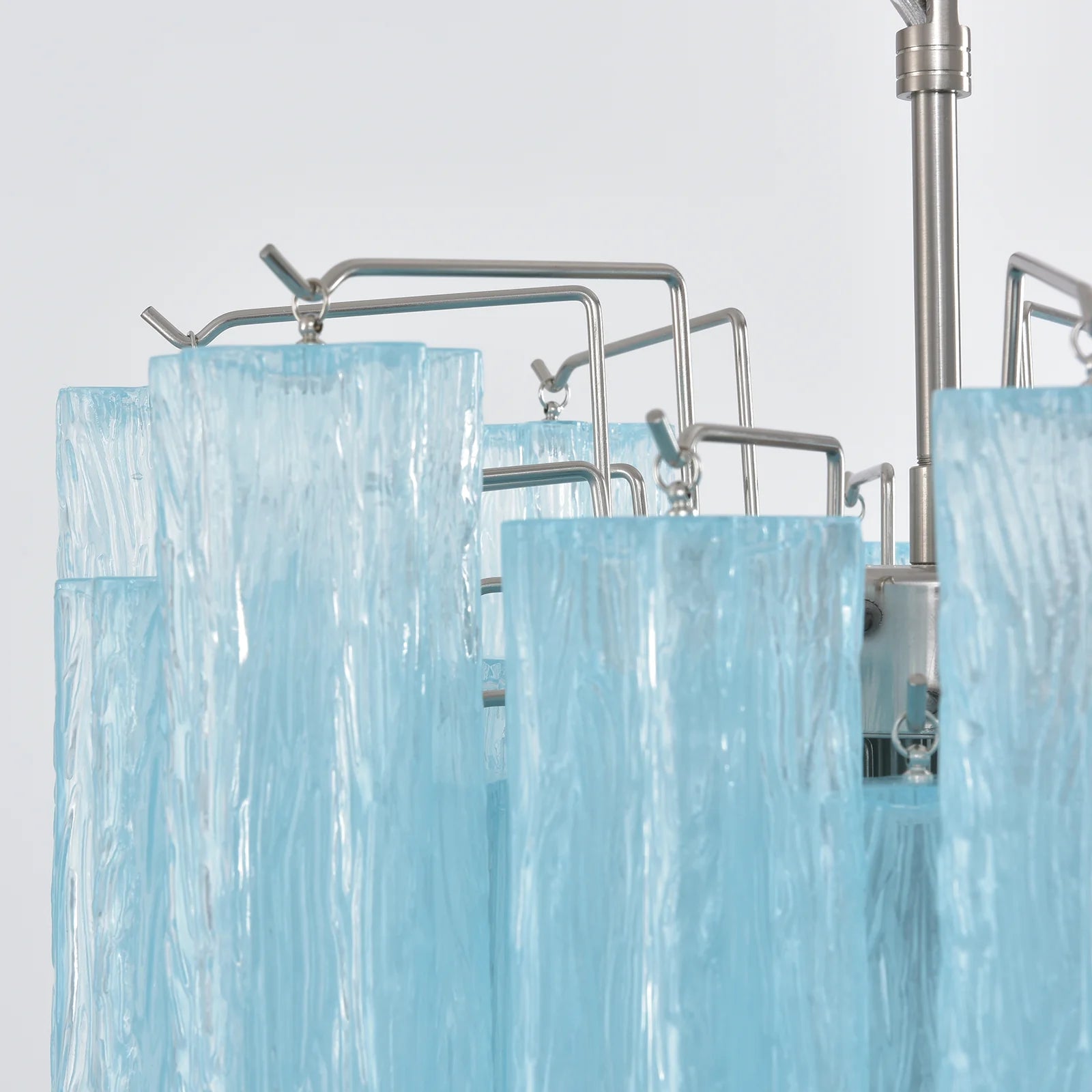 Blue Murano Glass Tube Chandelier