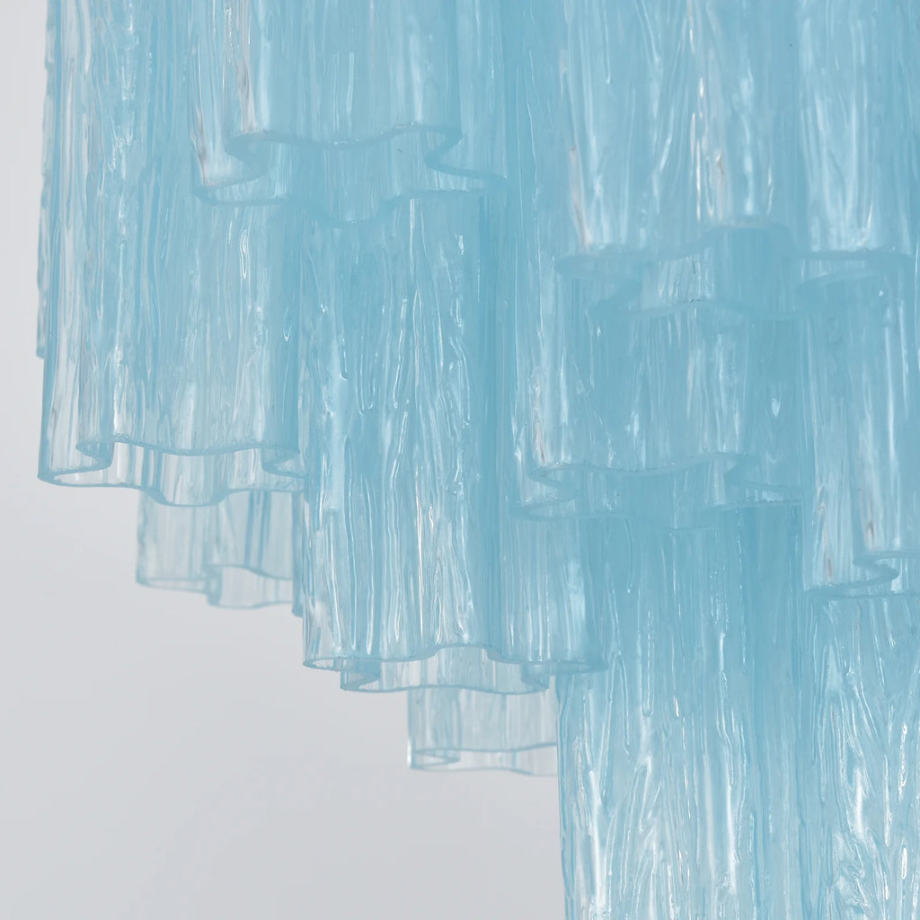 Blue Murano Glass Tube Chandelier