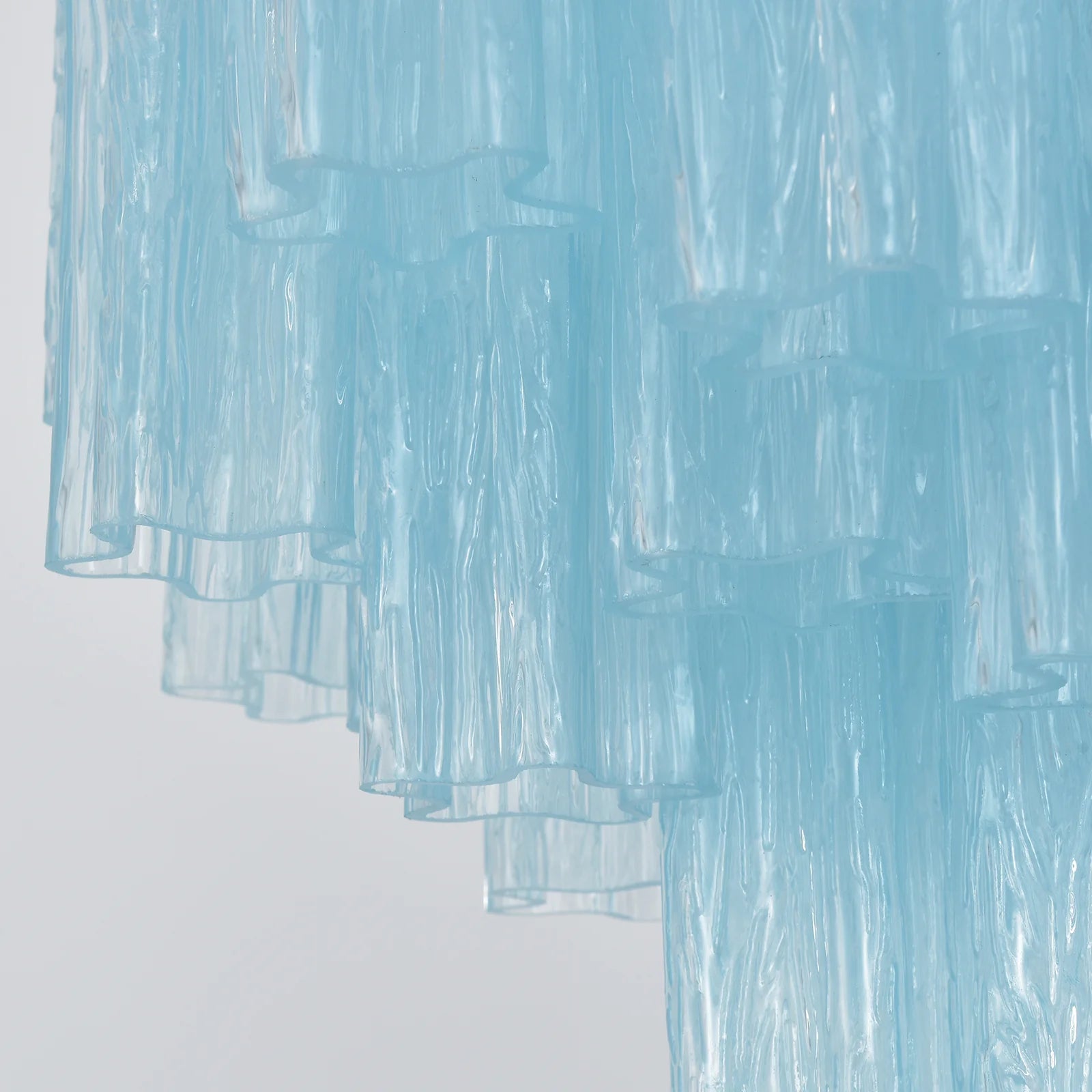 Blue Murano Glass Tube Chandelier