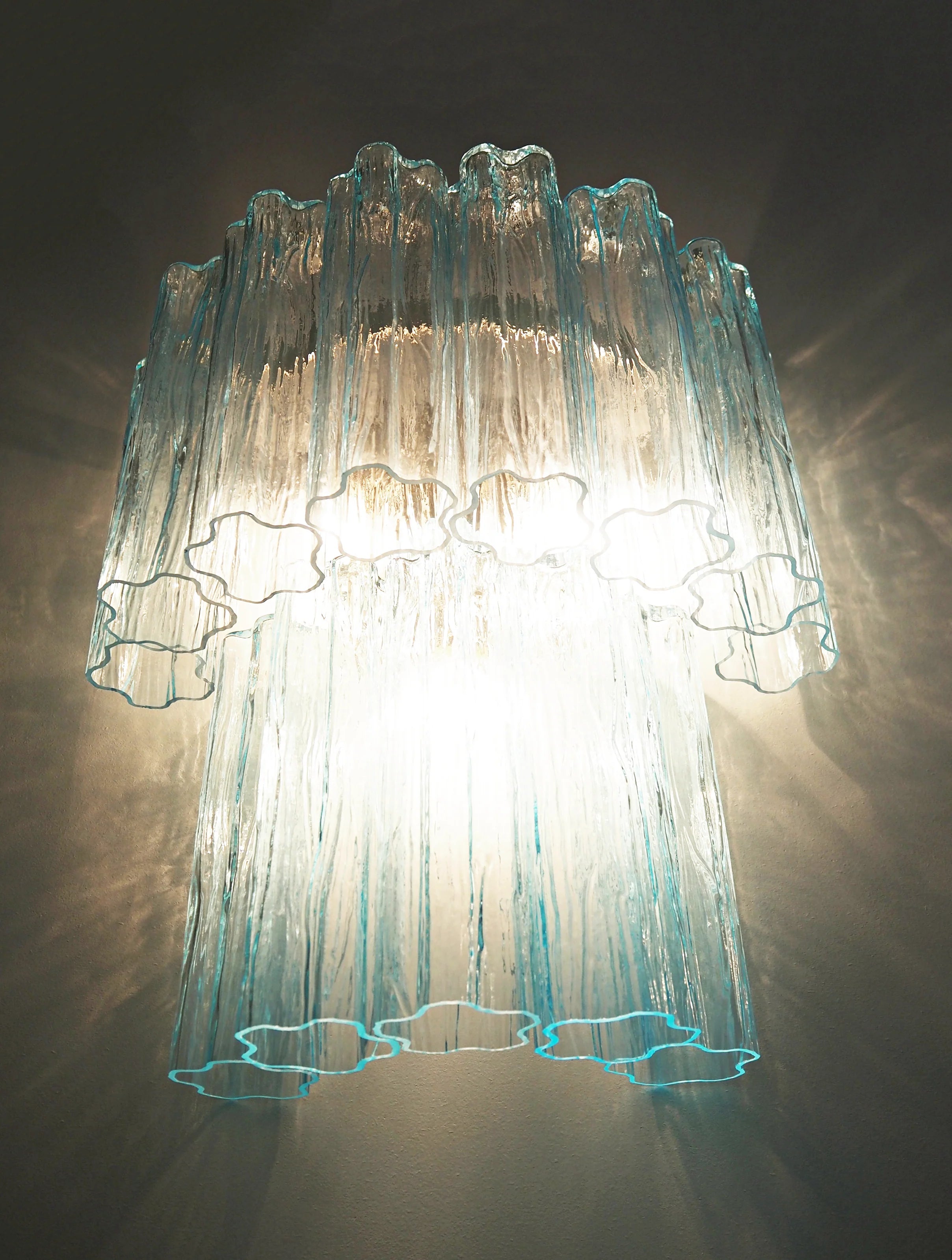 Star Shaped Blue Textured Glass Wall Lamp