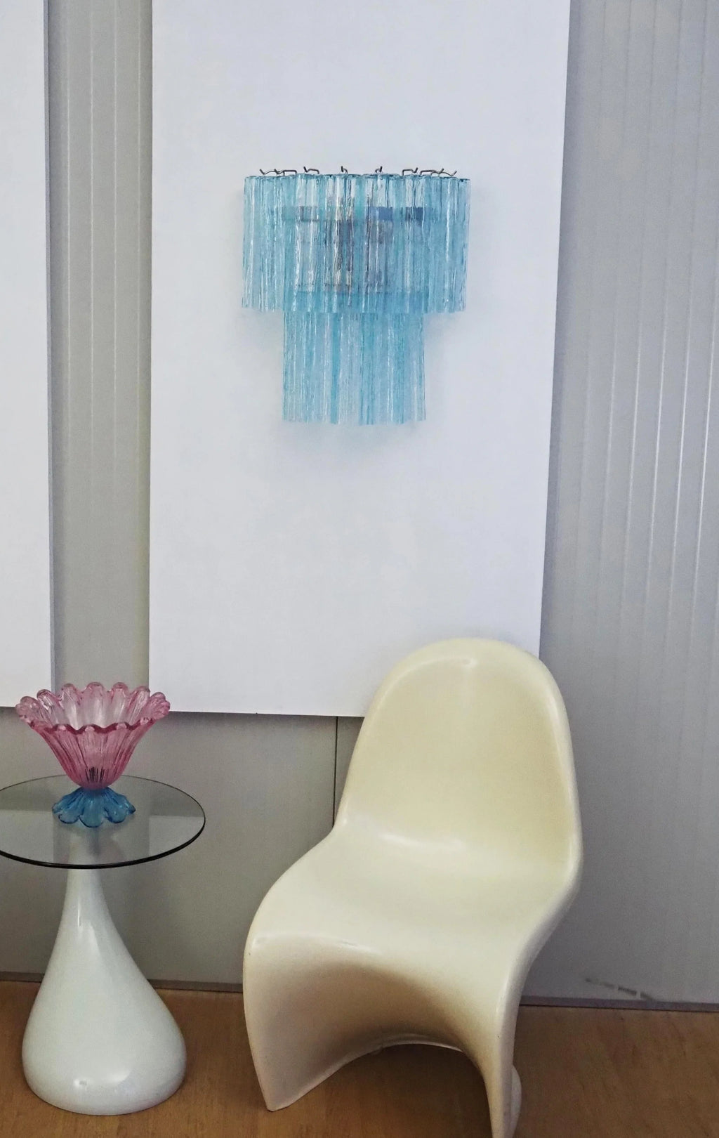 Star Shaped Blue Textured Glass Wall Lamp
