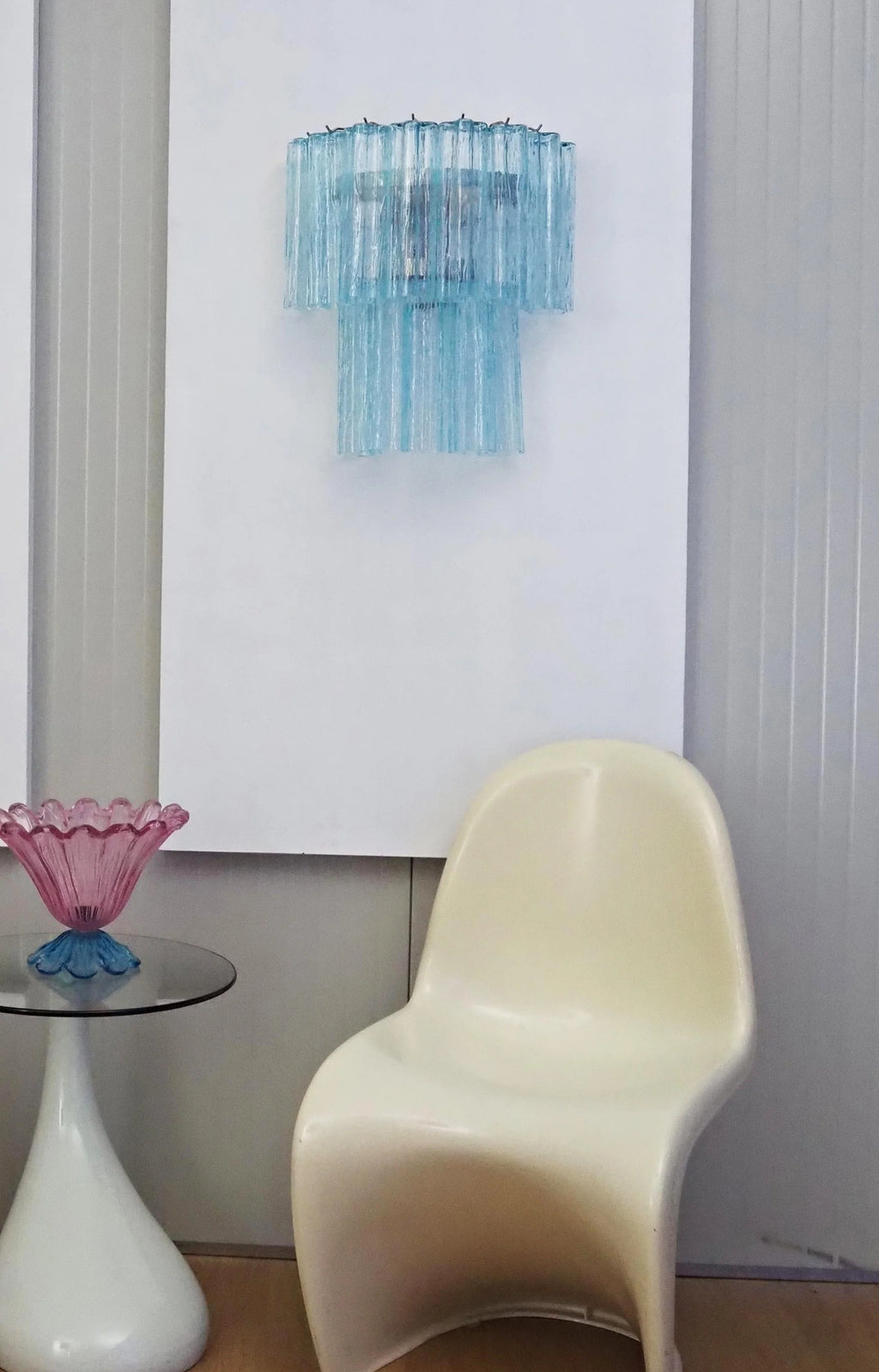 Star Shaped Blue Textured Glass Wall Lamp