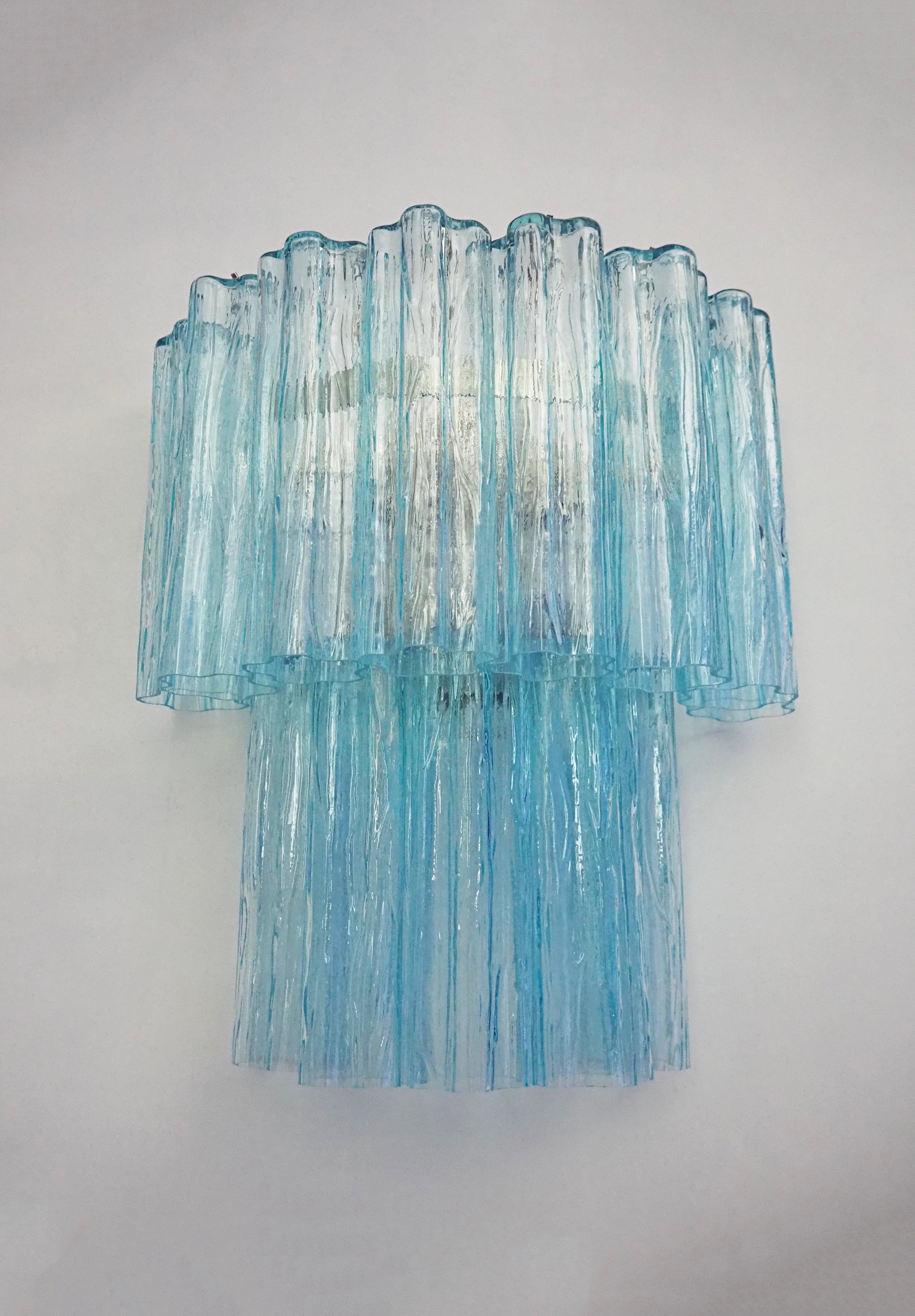 Star Shaped Blue Textured Glass Wall Lamp