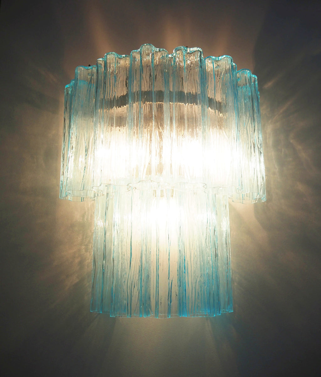 Star Shaped Blue Textured Glass Wall Lamp