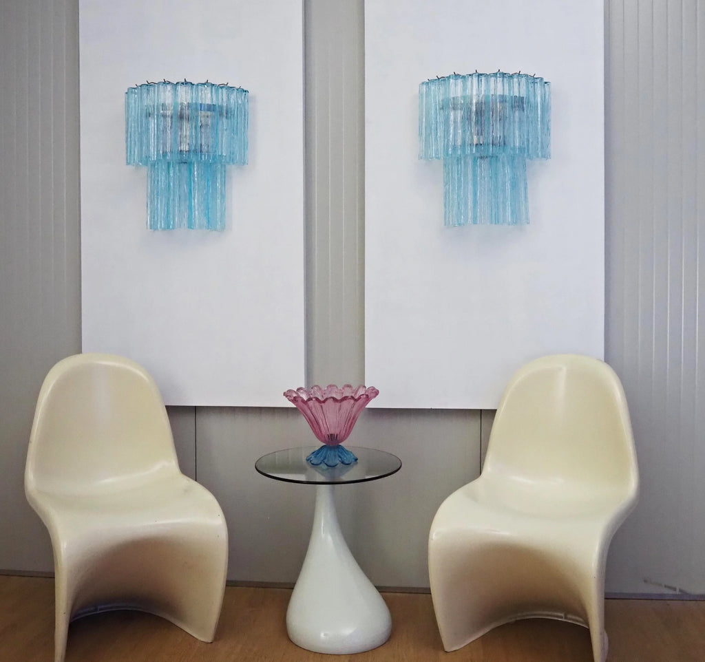 Star Shaped Blue Textured Glass Wall Lamp