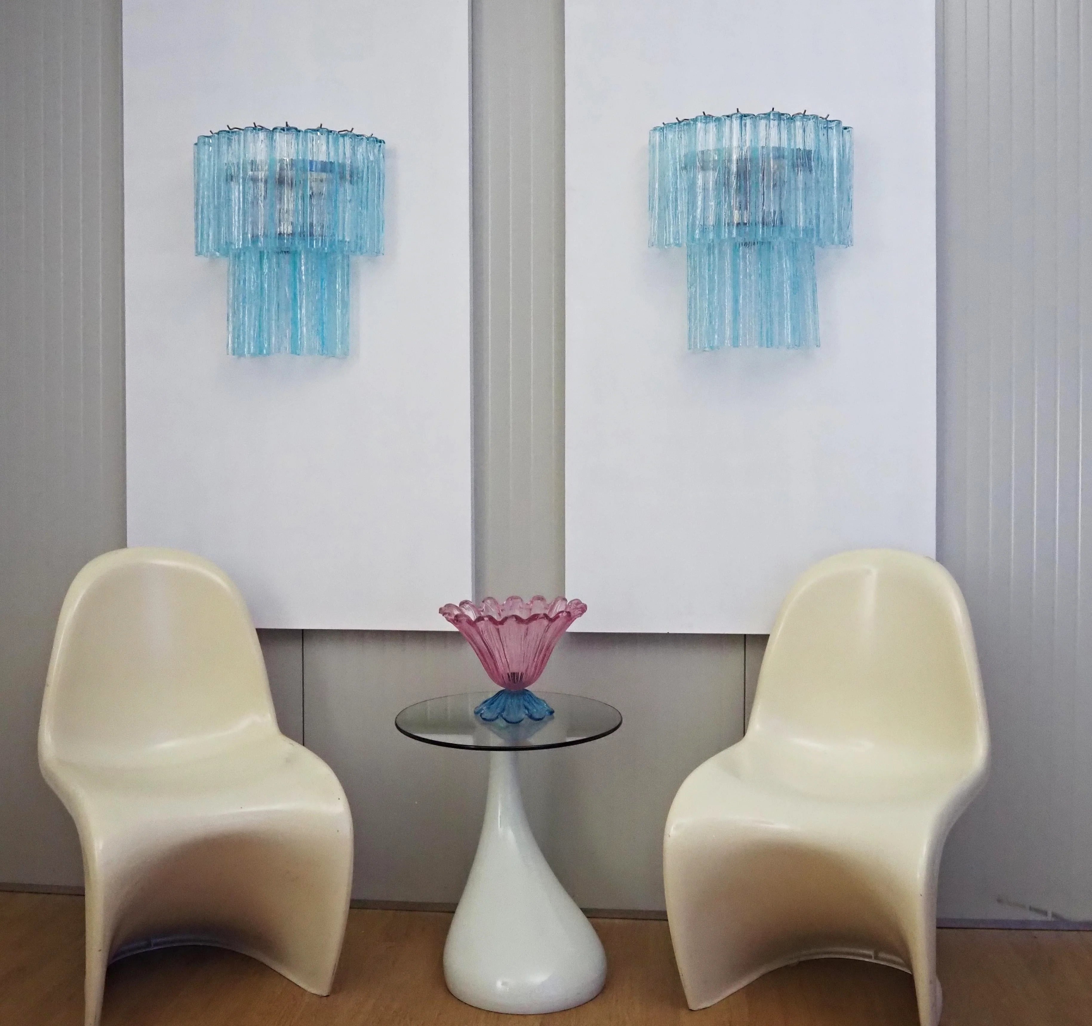 Star Shaped Blue Textured Glass Wall Lamp